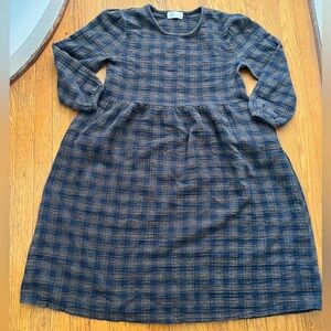 Olive Clothing UK cotton check plaid midi dress pockets one size please read